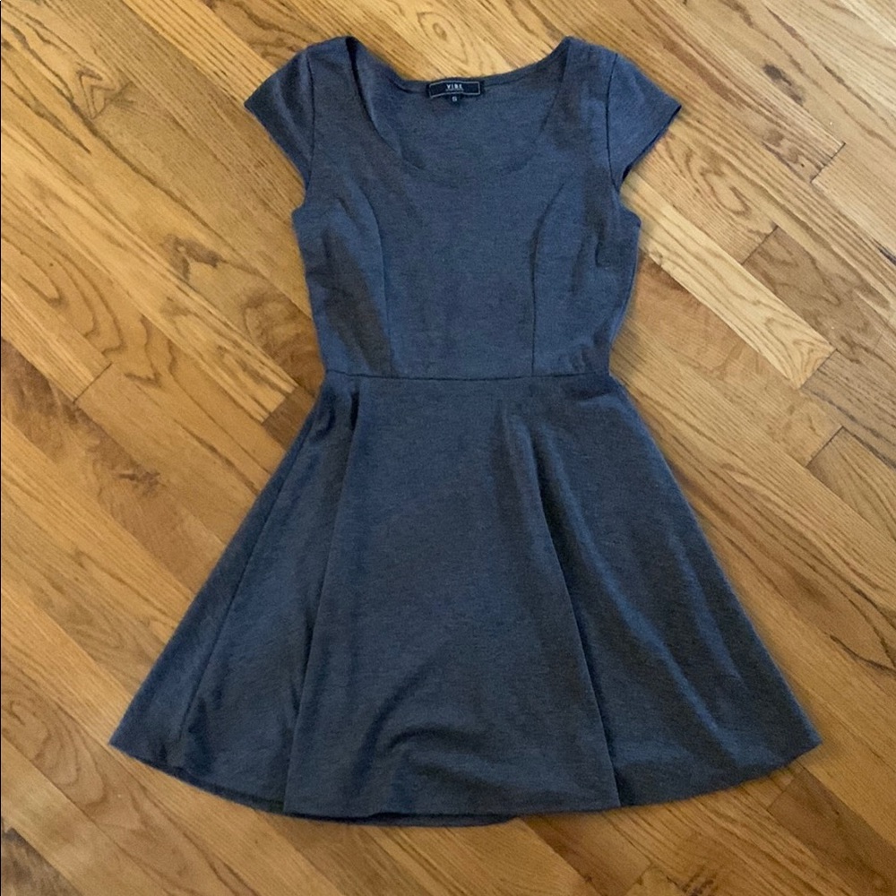 Vibe Blue Pleated Fit and Flare Mini Dress